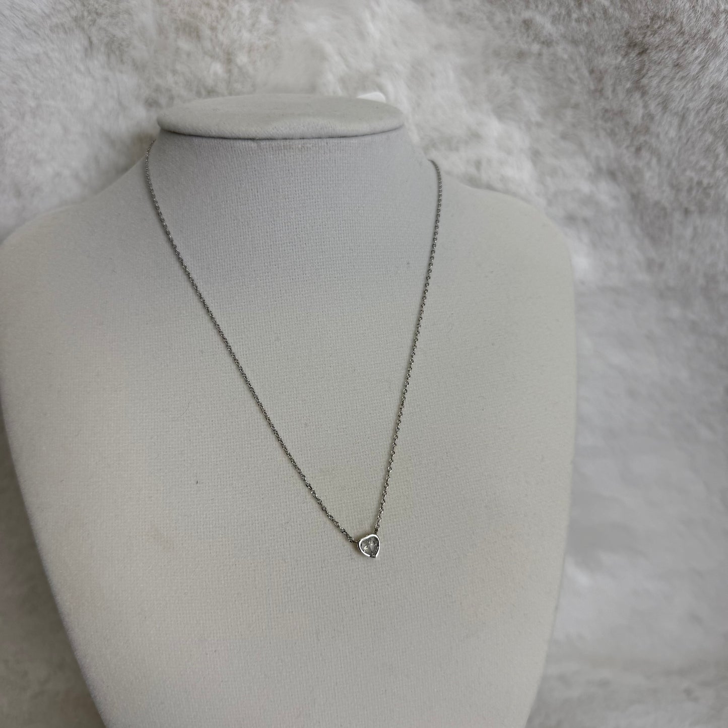 Tiny silver heart necklace