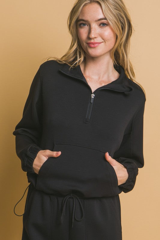ALL BLACK HALF ZIP Jacket✨