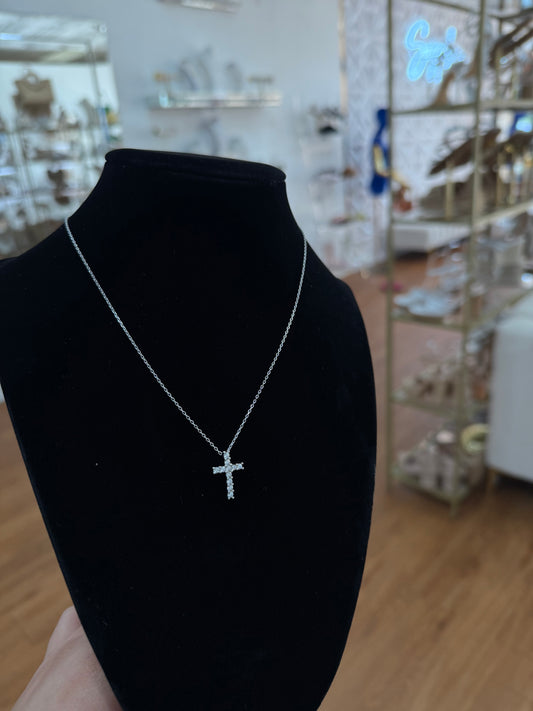 Silver Cross (Small Rhinestone)✝️