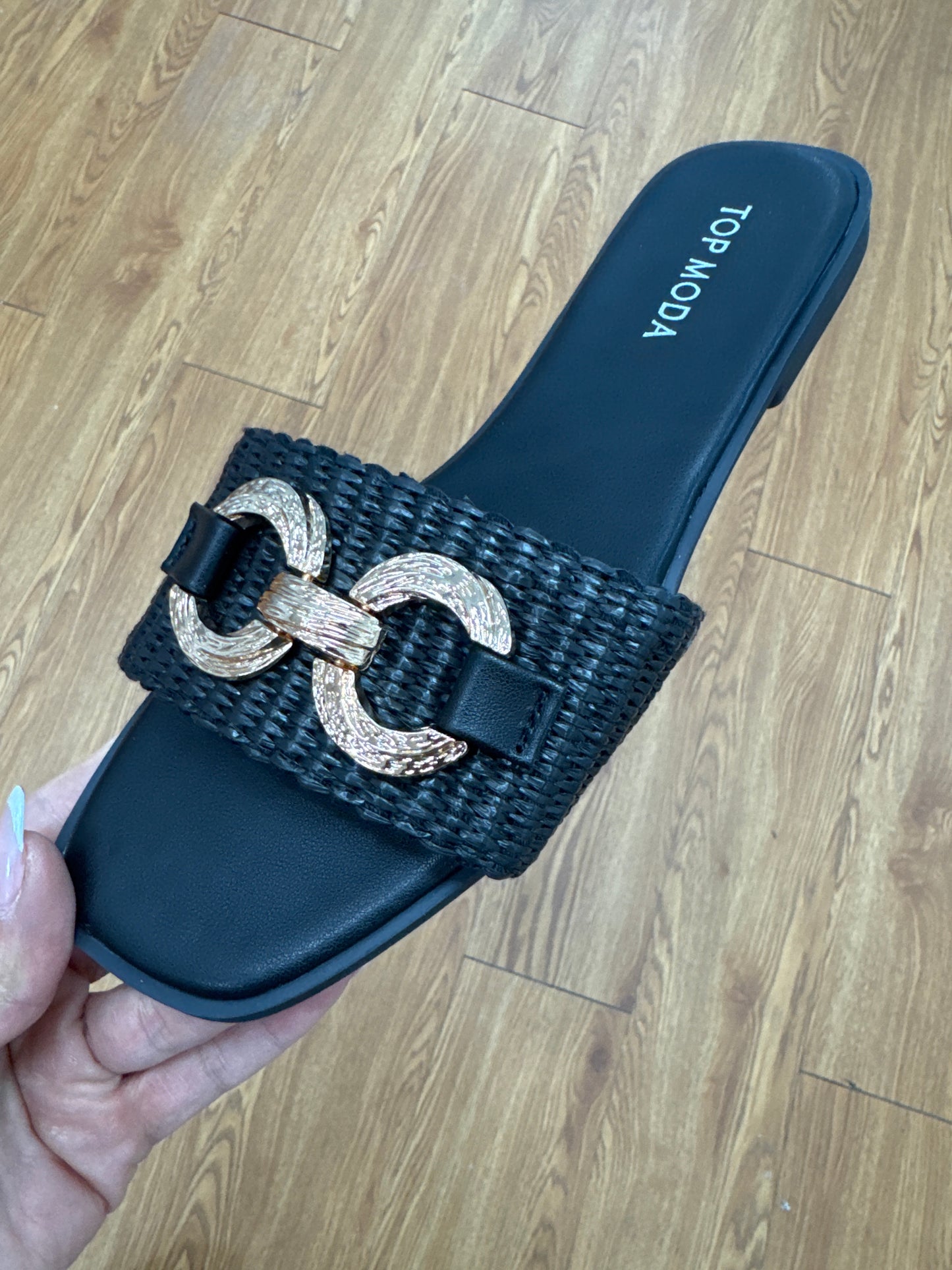 Annette Sandal with Gold detail