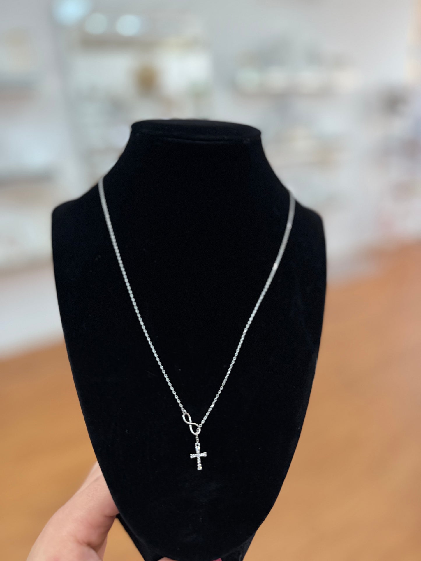 Infinite Love Cross Necklace (Silver)✨