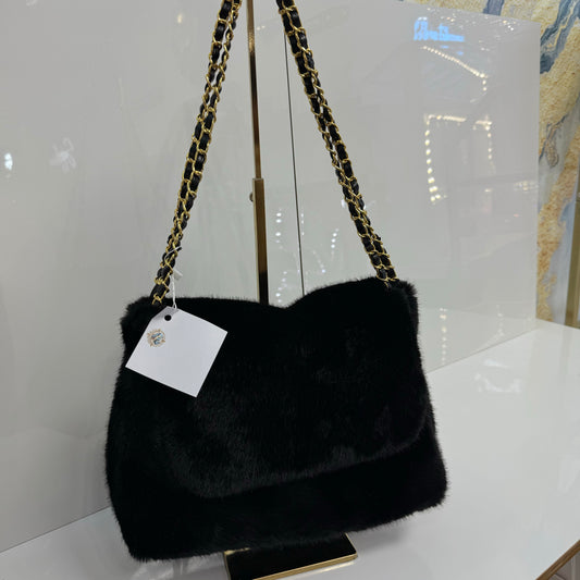 Black Fur Purse✨