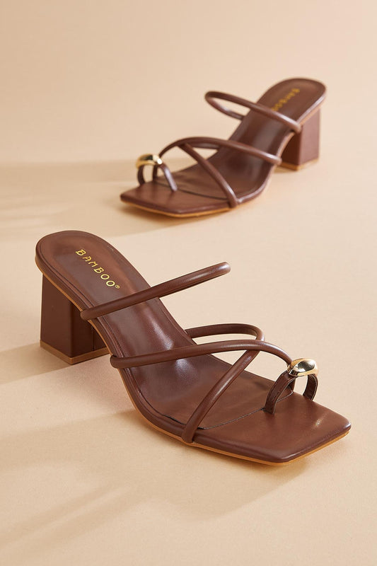 ⭐️NEW BROWN HEEL w/GOLD DETAIL(TOP SELLER)💎