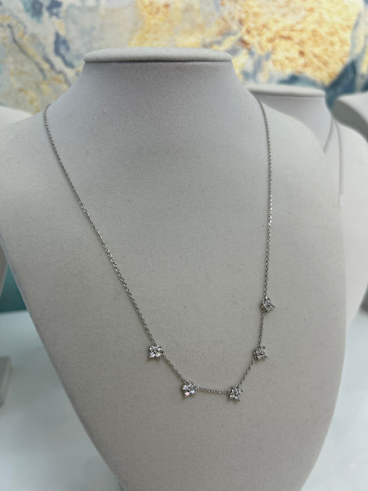 Silver flower necklace