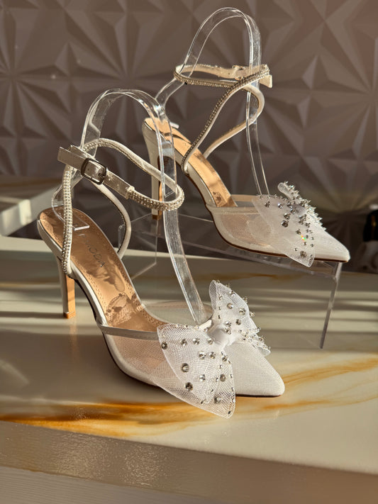 Elle Mesh bow heel
