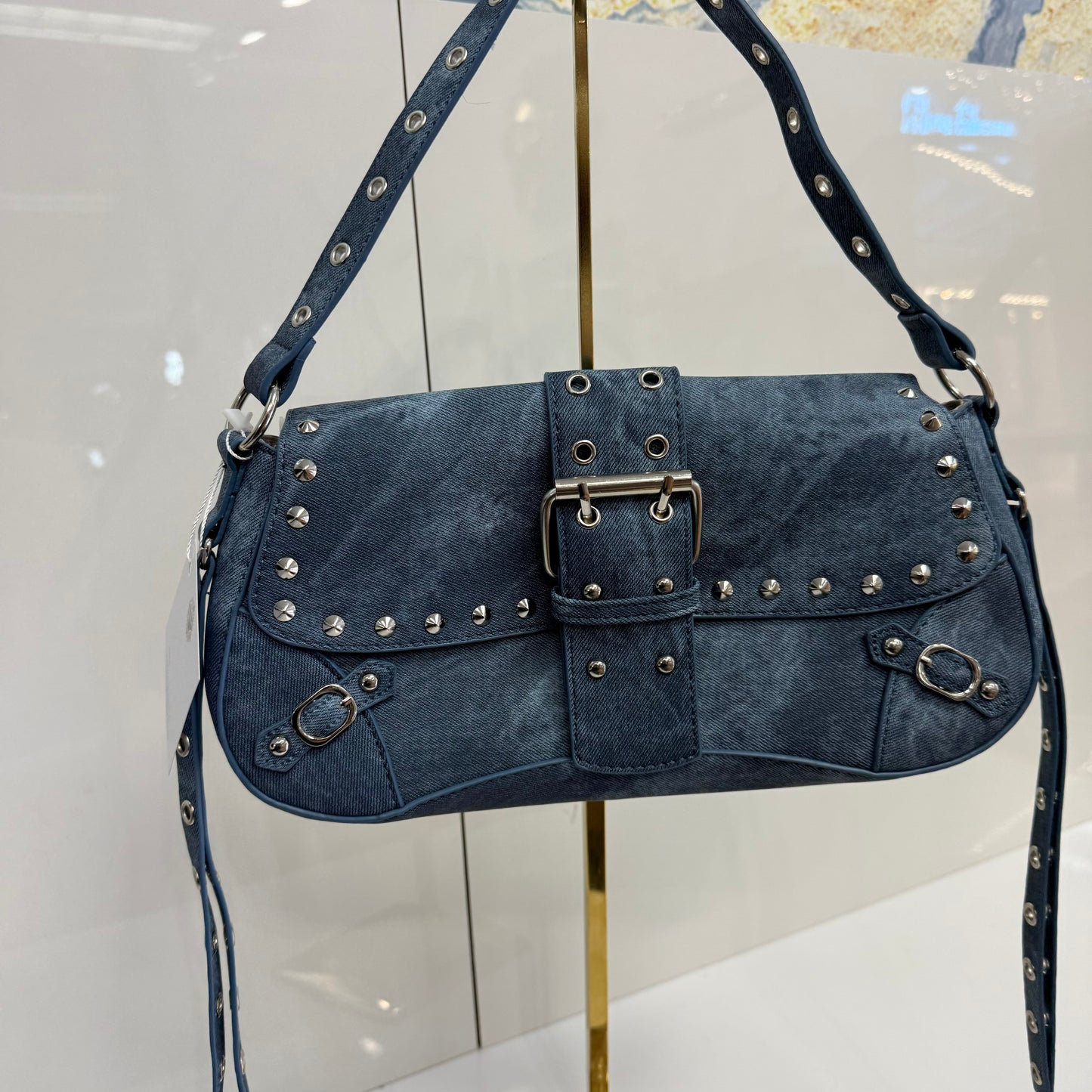 Denim retro shoulder bag