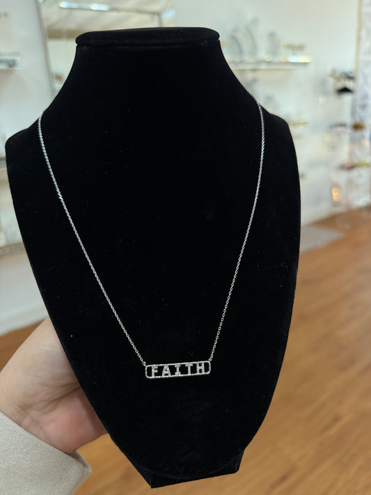 Faith bar necklace