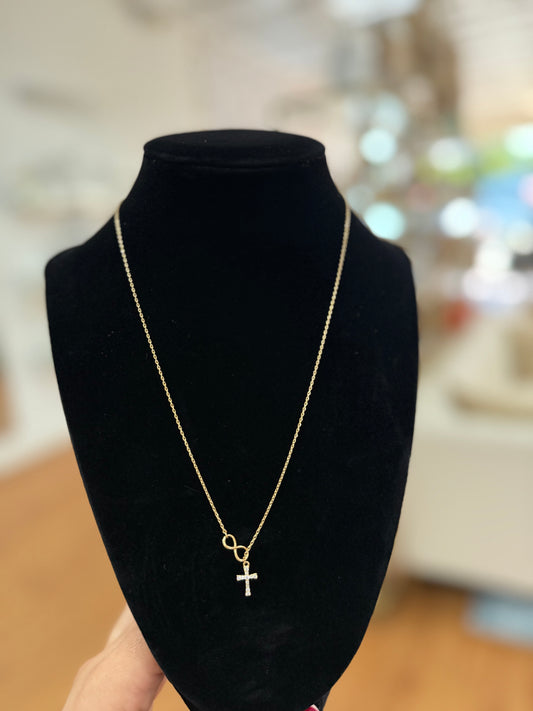 Infinite Love Cross Necklace (Gold)✨