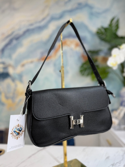 Black silver shoulder bag