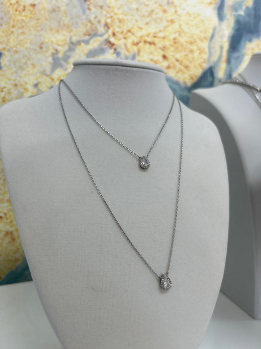 Water drop diamond necklace