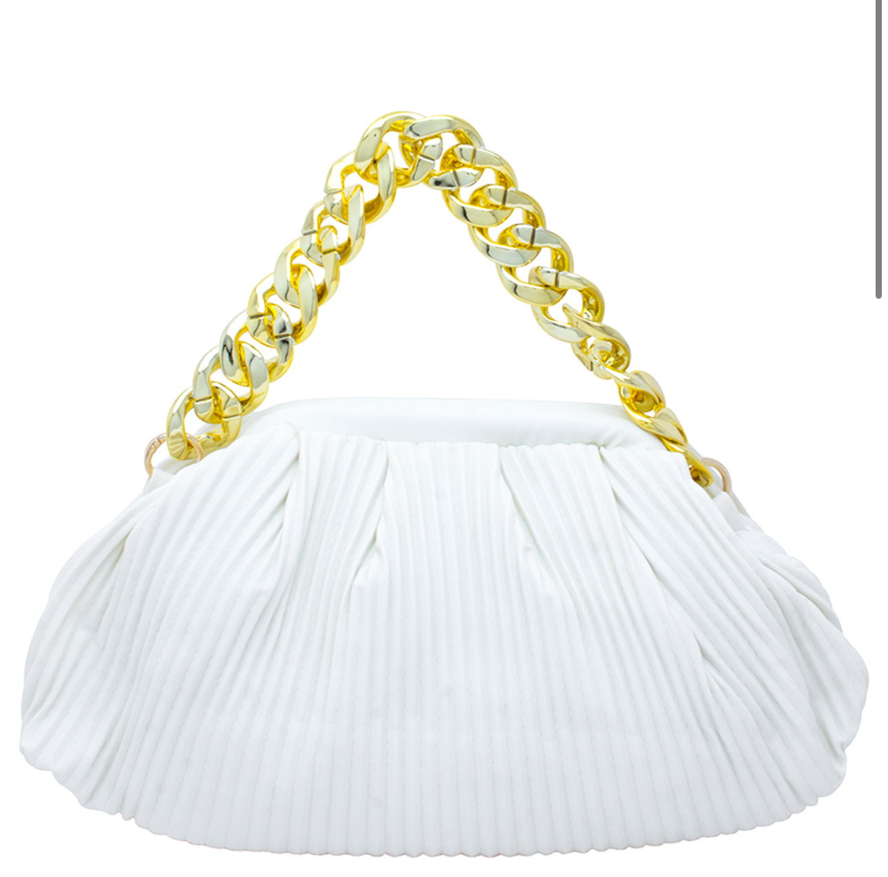 White Purse w/gold chain