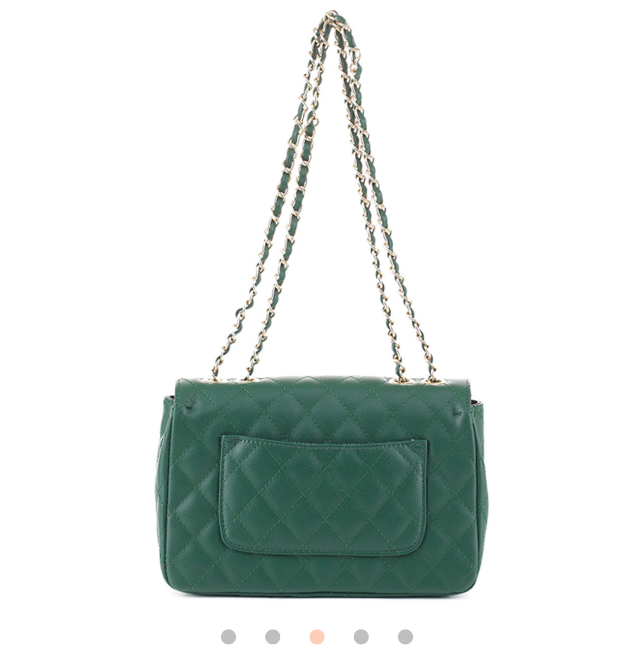 Dark Green ‘C’ insp Quilted Purse