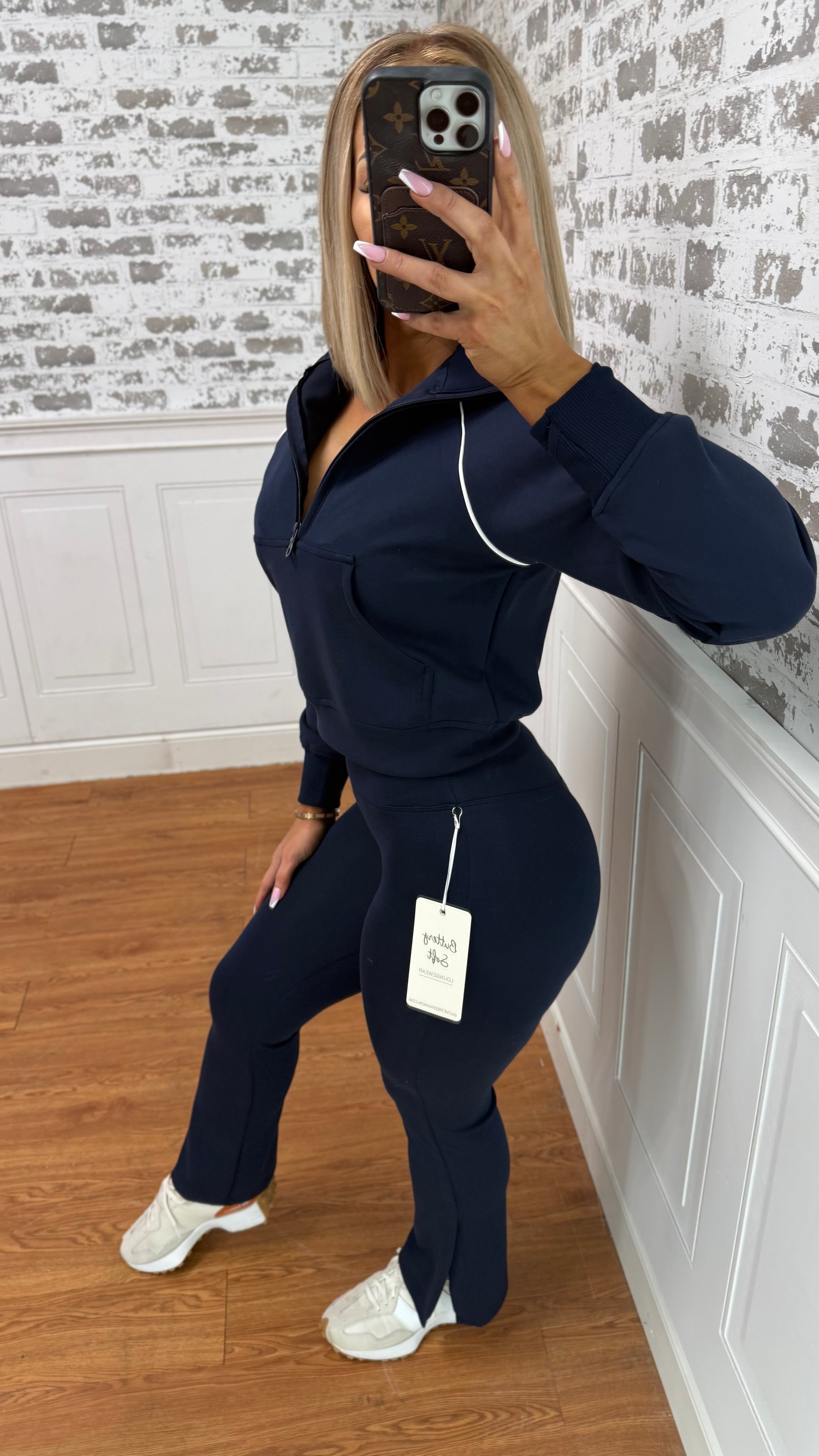 Navy Blue Leggings Split Bottom✨