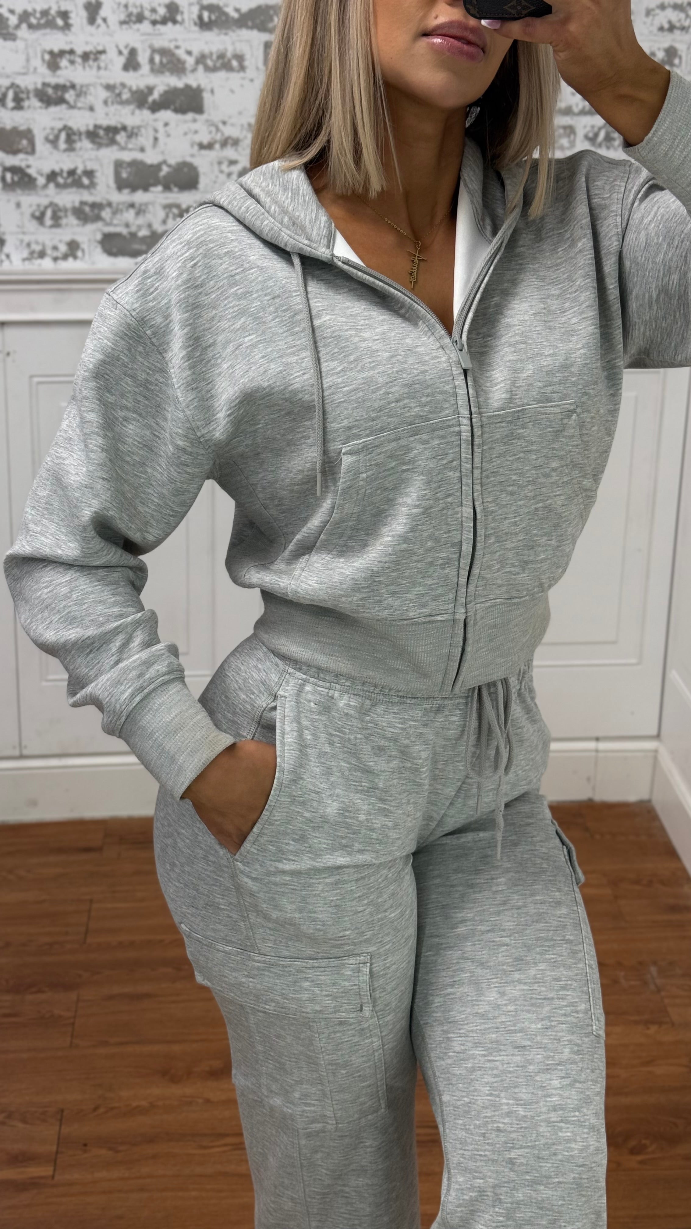 Grey Oversized Fit Zip Up✨